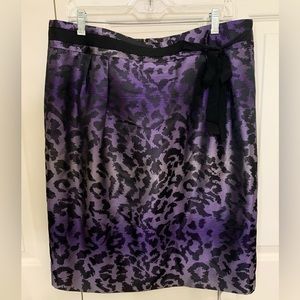 Peter Nygard Purple Leopard Pencil Skirt Size 14